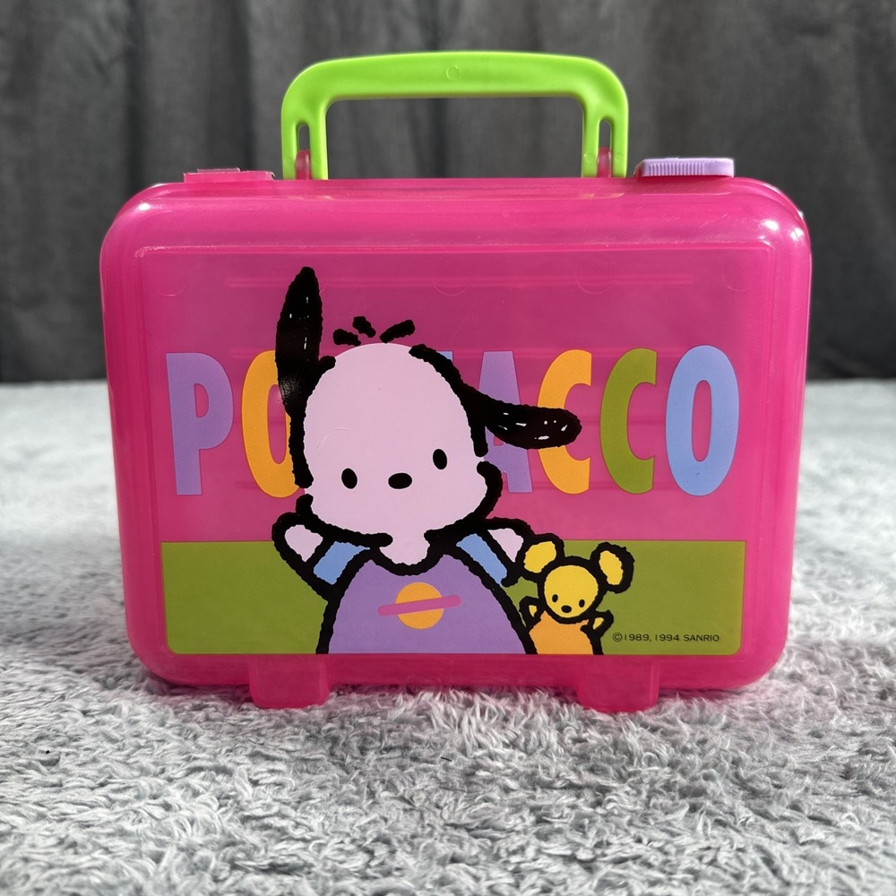 VTG Official Sanrio 1994 Hello Kitty Japan Plastic Case Pencil Lunch Box Arts